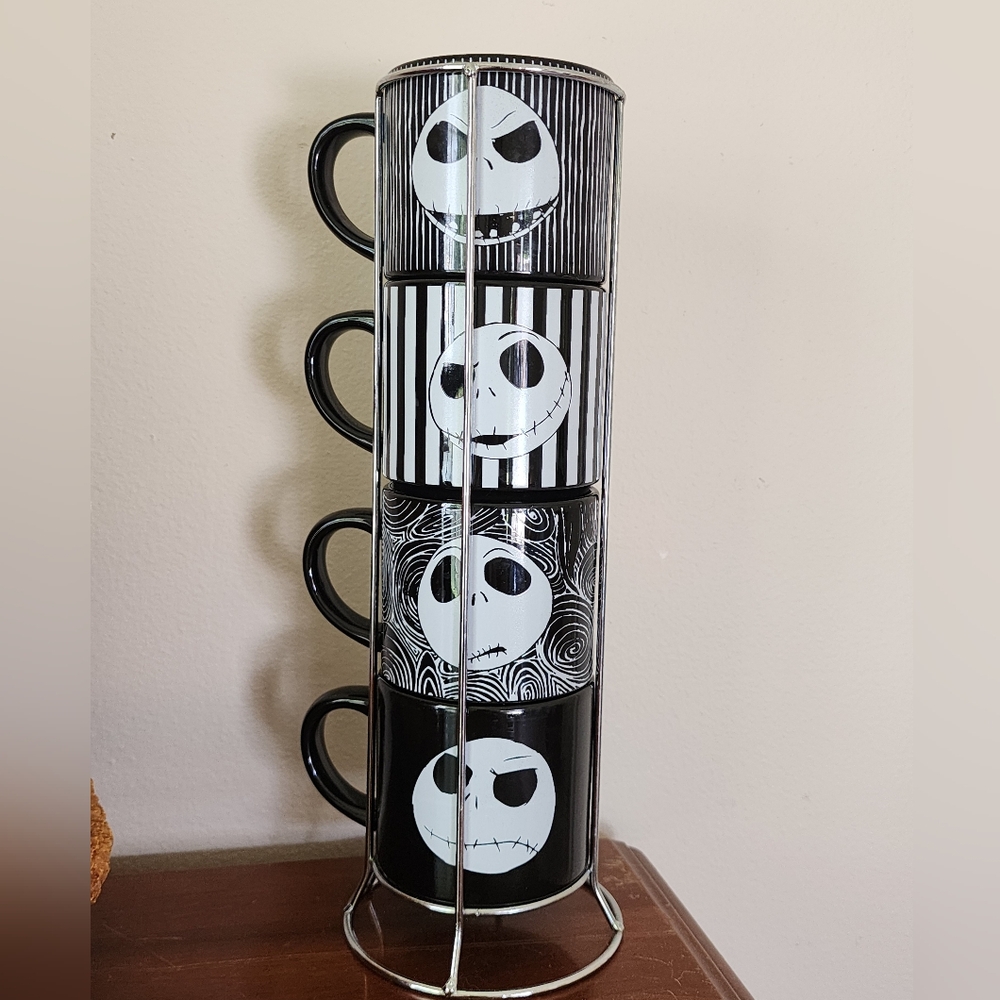 Disney Black and White Nightmare Before Christmas Mugs
